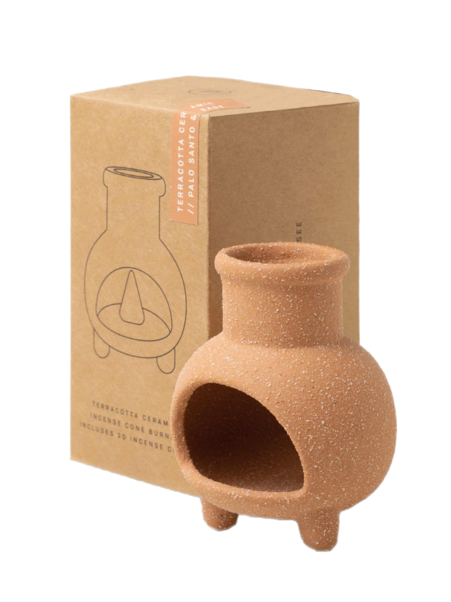 Terracotta chiminea