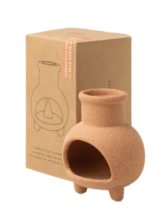 Terracotta chiminea